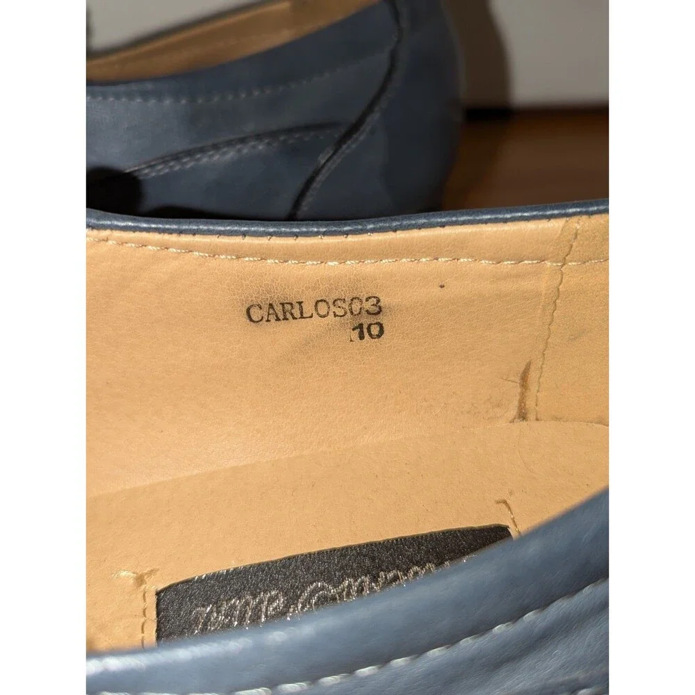 Old Money Quiet Luxury Blue Leather Slip On Loafers Men's 10 Alberto‎ Fellini